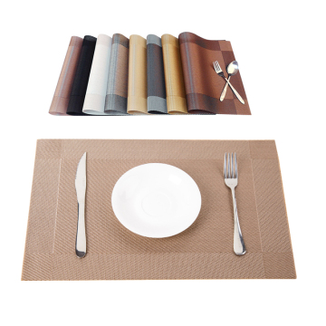 PVC Waterproof Non-Slip Heat-Resistant Square Plate Rattan Placemats for Weddings