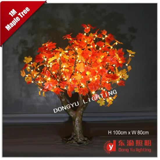 small size super simulation warm white light artificial maple tree