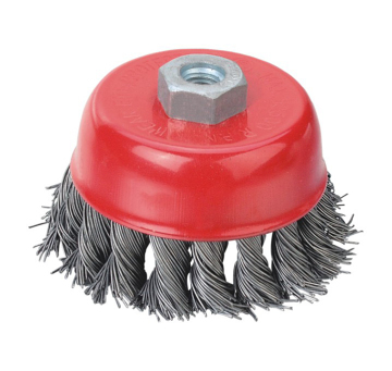 Twisted Cup Brush Knotted Wire Cup Brush" could be simplified to "Twisted Knotted Wire Cup Brush" for a more concise and SEO-friendly title. However, if you want to keep the original phrase as it is likely to be searched, then:

"Twisted Cup Brush Knotted
