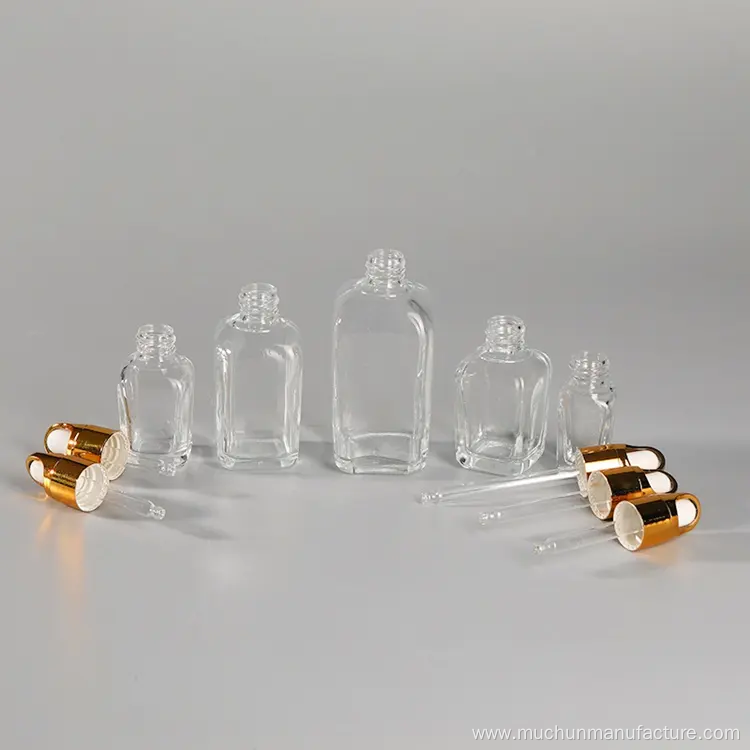 Custom Empty Square Essence Oil Serum Glass Bottles