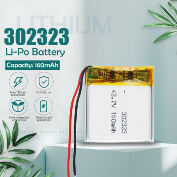 3.7V 160mAh 302323 032323 Lithium Polymer Li-Po li ion Rechargeable Batteries 302323 for MP3 MP4 toys Bluetooth headset battery