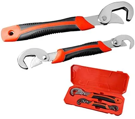 Adjustable Wrench Multi-functional Universal Grip Quick Spanner Set 2PCS