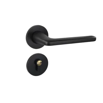 Customized Black Interior Door Locks: Muted, Magnetic, and Simplistic Zinc Alloy Design for Practical Home Security