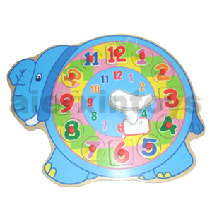 Wooden Toys -  Wooden Elephant Clock Puzzle (80903)