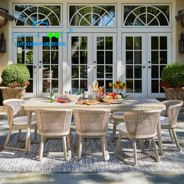 High-Quality Teak Patio Table and 6 Chairs for Modern Outdoor Dining Sets