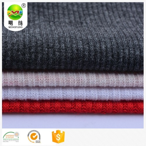 Poliester rajut rusuk organik viscose bergaris elastane