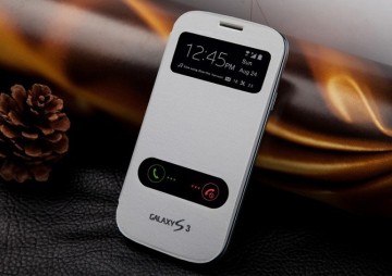 Flip Leather Two Window Phone Case for Samsung S3 I9300