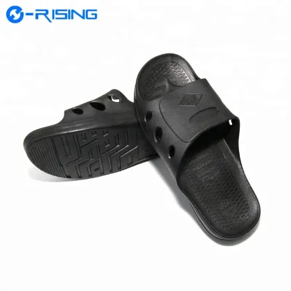 E-RISING Black ESD Cleanroom Antistatic SPU Slippers
