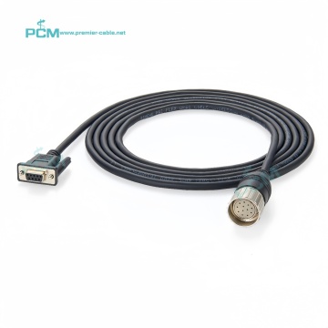 Automation M23 to D-Sub 9 Pin Servo Motor Encoder Cable (3m) - Compatibility with Baumer S2BG12/K4BG9, Part Numbers 11068195, 11068196, and 11068198