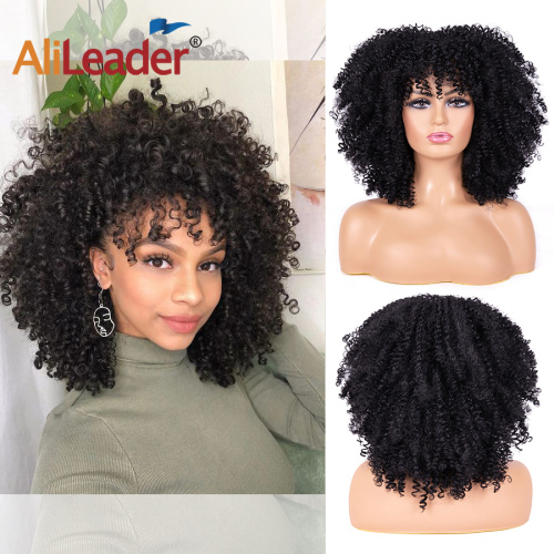 Machine Made Wigs Cheap Synthetic Hair Short Kinky Curly Afro Wigs Manufactory