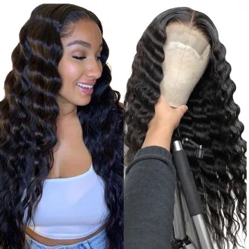 Cheap Loose Deep Wave Full Hd Lace Front Wig Brazilian Cuticle Aligned Virgin Human Hair 4x4 5x5 Transparent Lace Closure Wig