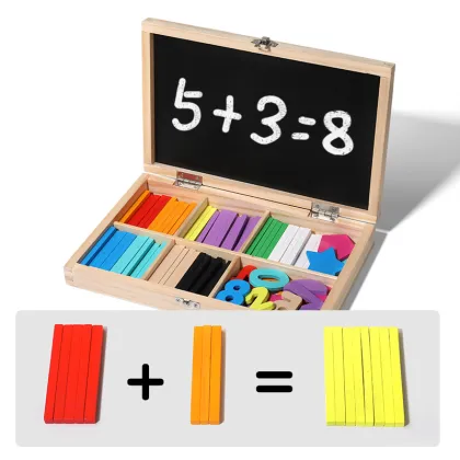 New Portable Magnetic Drawing Board: Math Toys & Double-Sided Wooden Tablet for Kids' Drawing Games