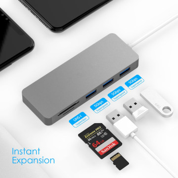 5in1 Multiport Hub with USB Connectors SD/TF
