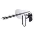 Brushed gold quadrilateral wall mounted faucet