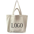 Canvas Embroidered Tote Bag With Pockets And Zipper