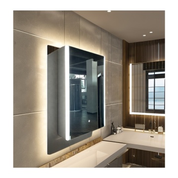 Touch Sensing Smart Bathroom LED Mirror Cabinet with Wall-Mounted Slate Drawer Vanity