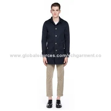 Men's Black Trench Coat