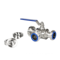 DKV 304 Stainless Steel 3 Way SMS Thread Ball Valve