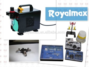 royalmax TC-802S set Airbrush Tattoo compressor set attoo .tanning.hobby