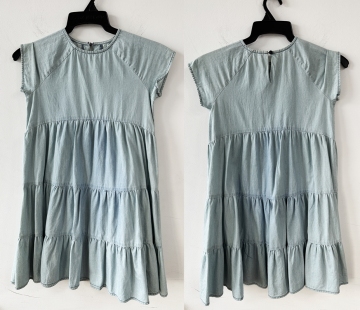 Girls' Denim Long Dress