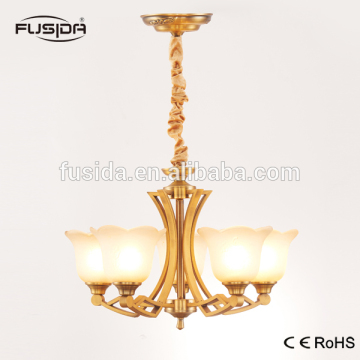 Europe New Design Vintage Glass and Iron Material Chandelier lighting With Bronze Color Finish Factory Price