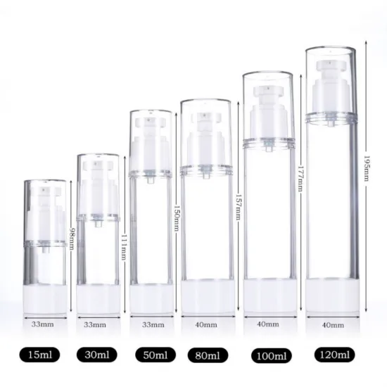 3.4Oz 100ml Clear Airless Cosmetic Cream Pump Bottle