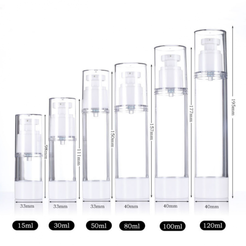 3.4Oz 100ml Clear Airless Cosmetic Cream Pump Bottle
