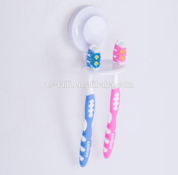 ABS Magic bathroom accessories plastic toothbrush holder 2 Slots with suction cup