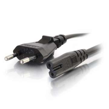 PVC Material 2 pin european power extension cord with IEC C7 end