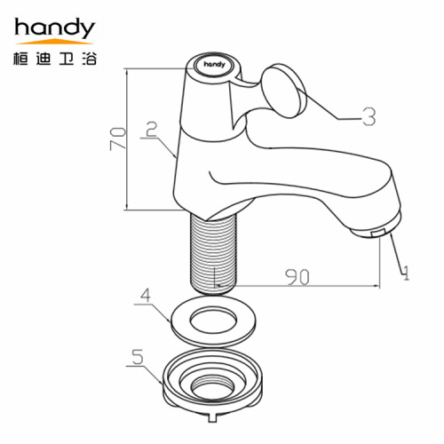 Brass chrome plated quick-open Single Cold Pillar Taps