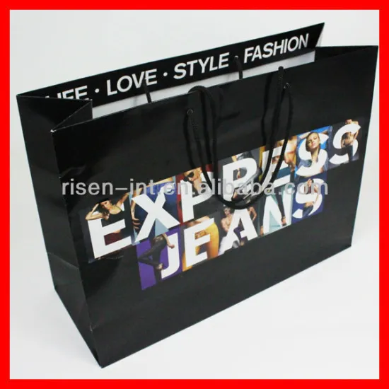 2013 classic high quality black shopping gift Paper Bag