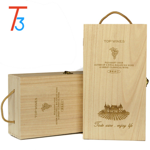 Pine Wooden Packaging Wine Crate Storage Box