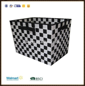 Unique Promotional Non-woven Storage Basket ,white and black color PP yarn storage basket