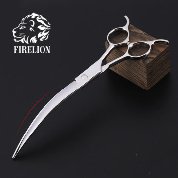 FIRELION Professional Dog Grooming Curved Shears - 7.0/7.5/8.0 Inch Japanese 440C Scissors