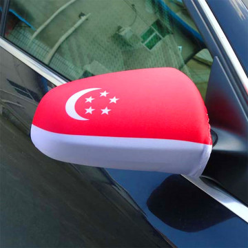 Singapur-Flagge gestrickte Polyester-Transferdruck-Autoseitenspiegelsocke