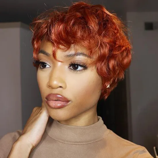 ISEE Cuticles Aligned Short Pixie Cut Wig Lace Front Closure Human Hair Curly Pixie Cut Wigs For Black Women With Baby Hair