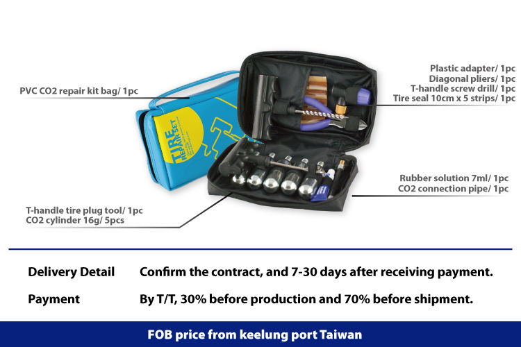 tire repair plug and co2 tank cylinder for tyre repair