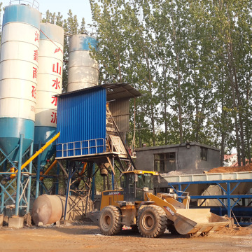 HZS75 stationary automatic concrete batching plant