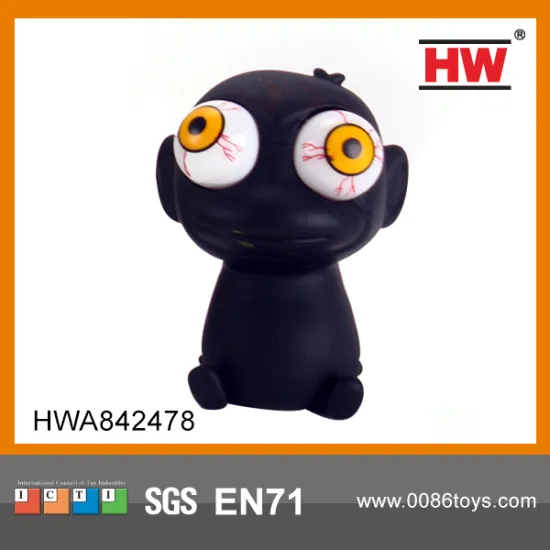 Rubber Animals with light eye pop squeeze toy