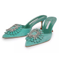 Luxury Crystal Embellished Women Fine Heel Sandals