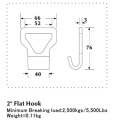 50mm Width Flat Hook With Delta Hole