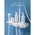 White four-function large platform Ceramic spool shower set