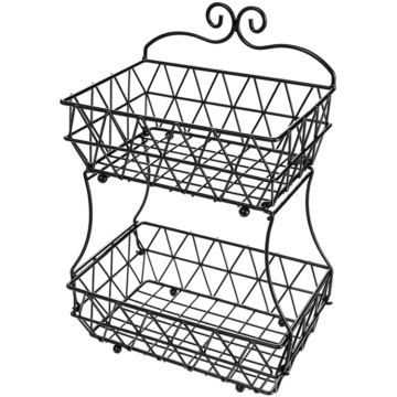 Cesto di frutta staccabile 2tier per cucina