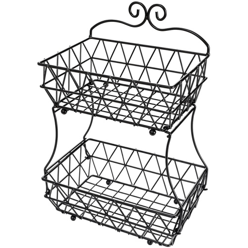 Cesta de frutas desmontables de 2 tierras para la cocina