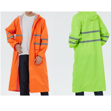 Safety Oxford Fabric PVC Coating Waterproof Reflective Raincoat for Adults