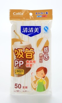 Disposable colorful plastic flexible drinking straw with individually packaged
