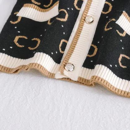 2020 autumn new children sweater high quality designer kids cardigans girls black