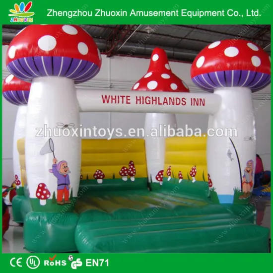 Smaller Children Playing Mushroom Bounce House for Rent