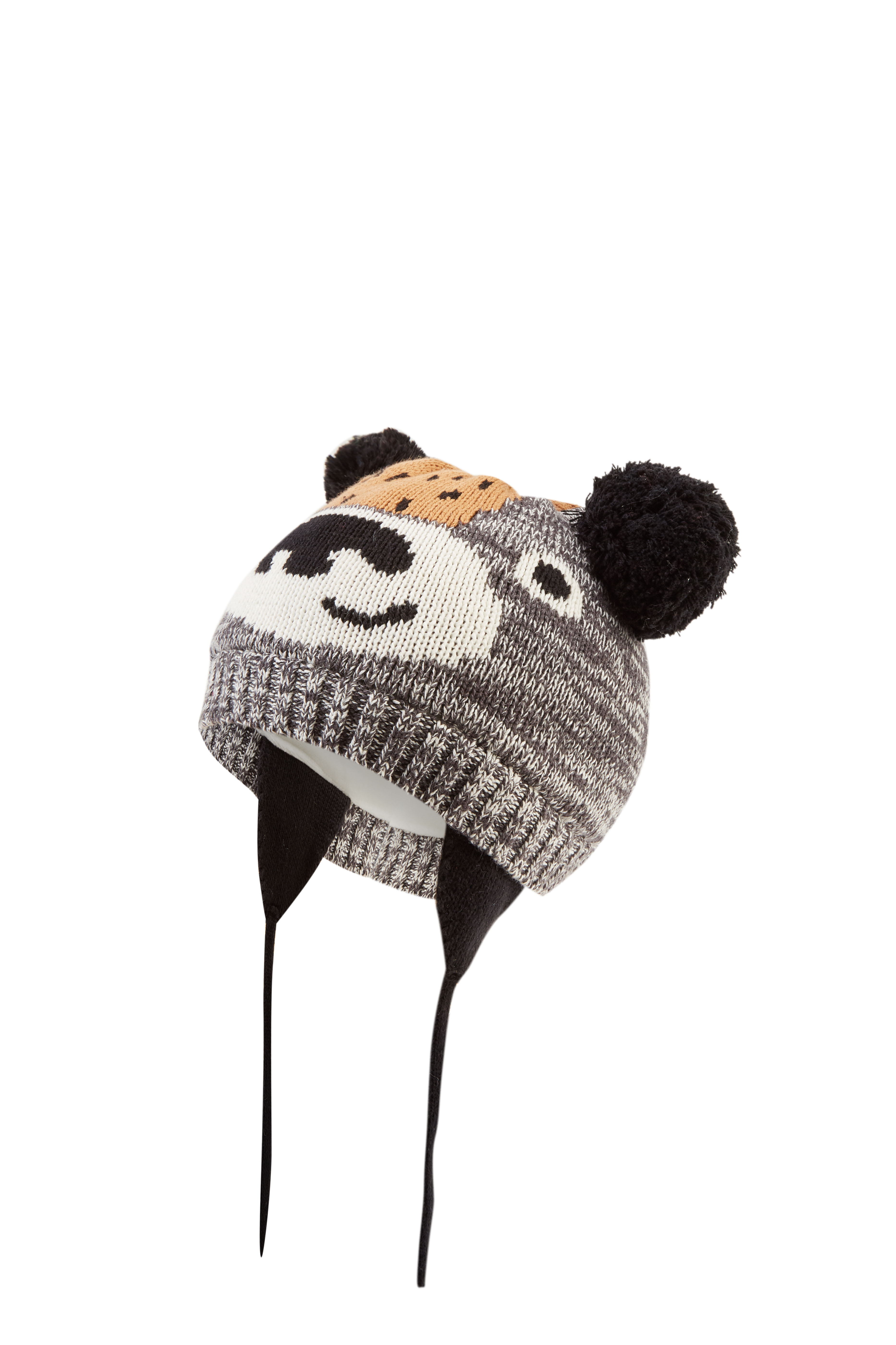 Boy's Winter Tiger Knitted Beanie Cap with Warm Ear Flap