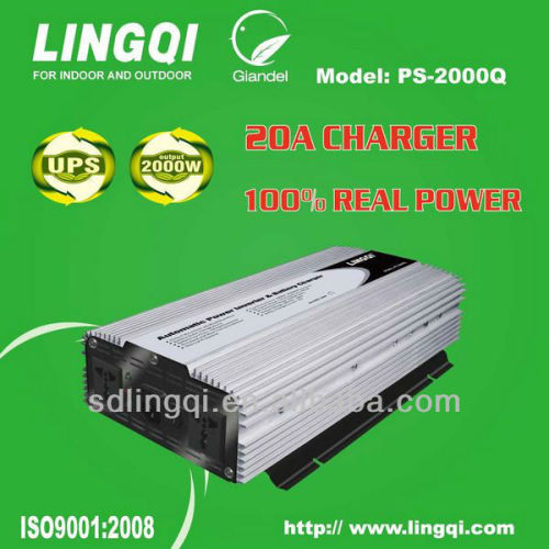 DC 12V to AC 220V 2000w power inverter with 20A fast charger